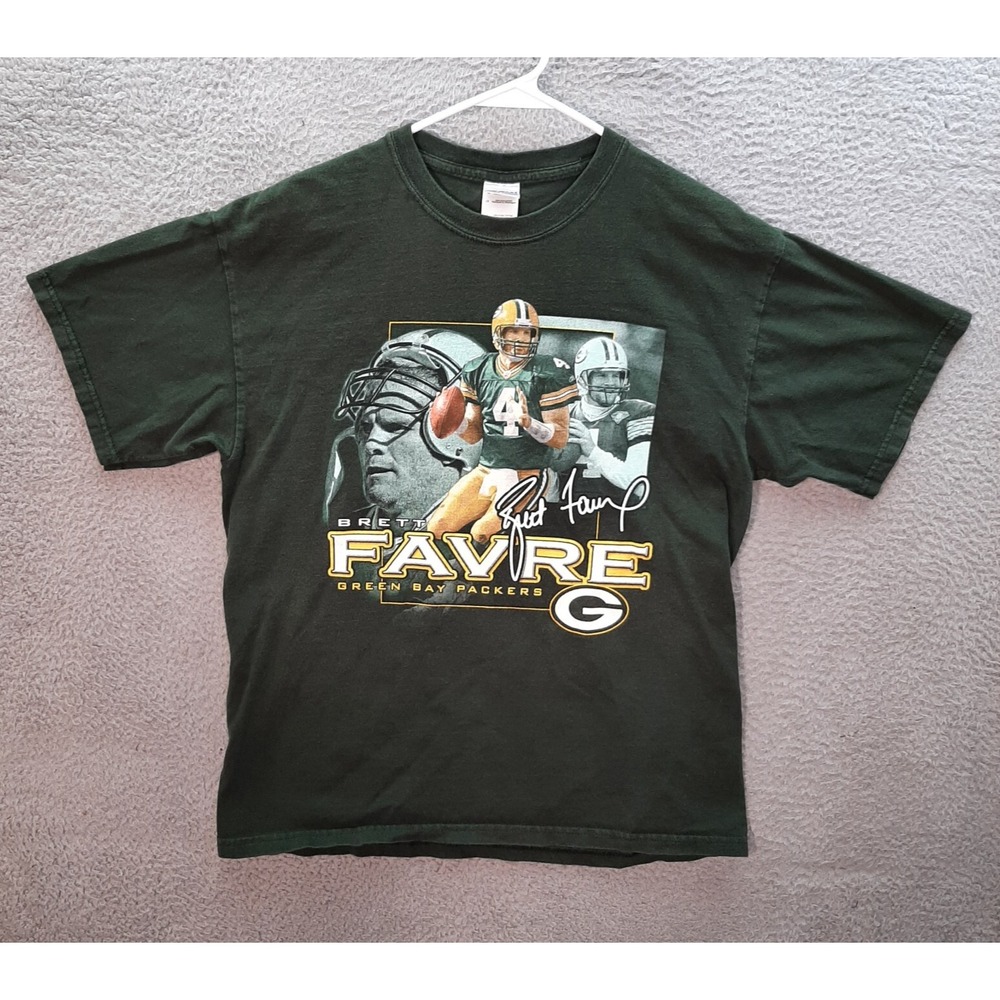 Vintage Green Bay Packers Shirt Adult Large Green Brett Favre NFL Football Y2K